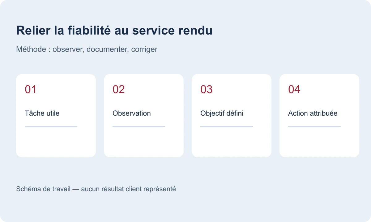 Schéma de vérification : état initial, choix, contrôle et preuve.