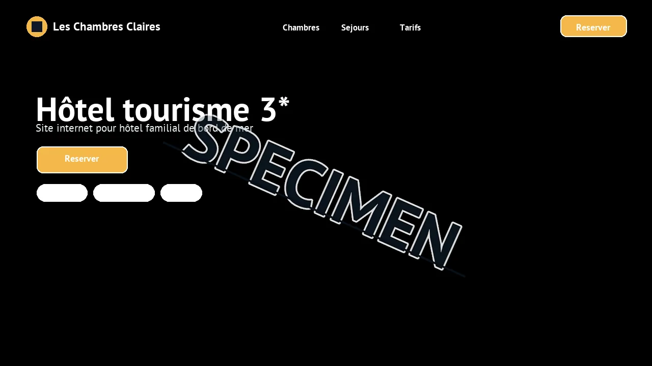 Visuel fictif de site internet pour Hôtel tourisme 3*