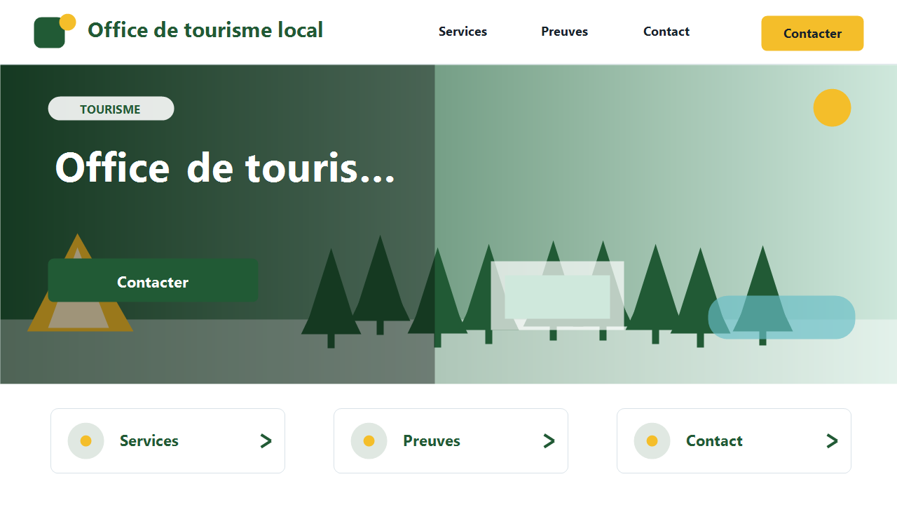 Visuel fictif de site internet pour Office de tourisme local