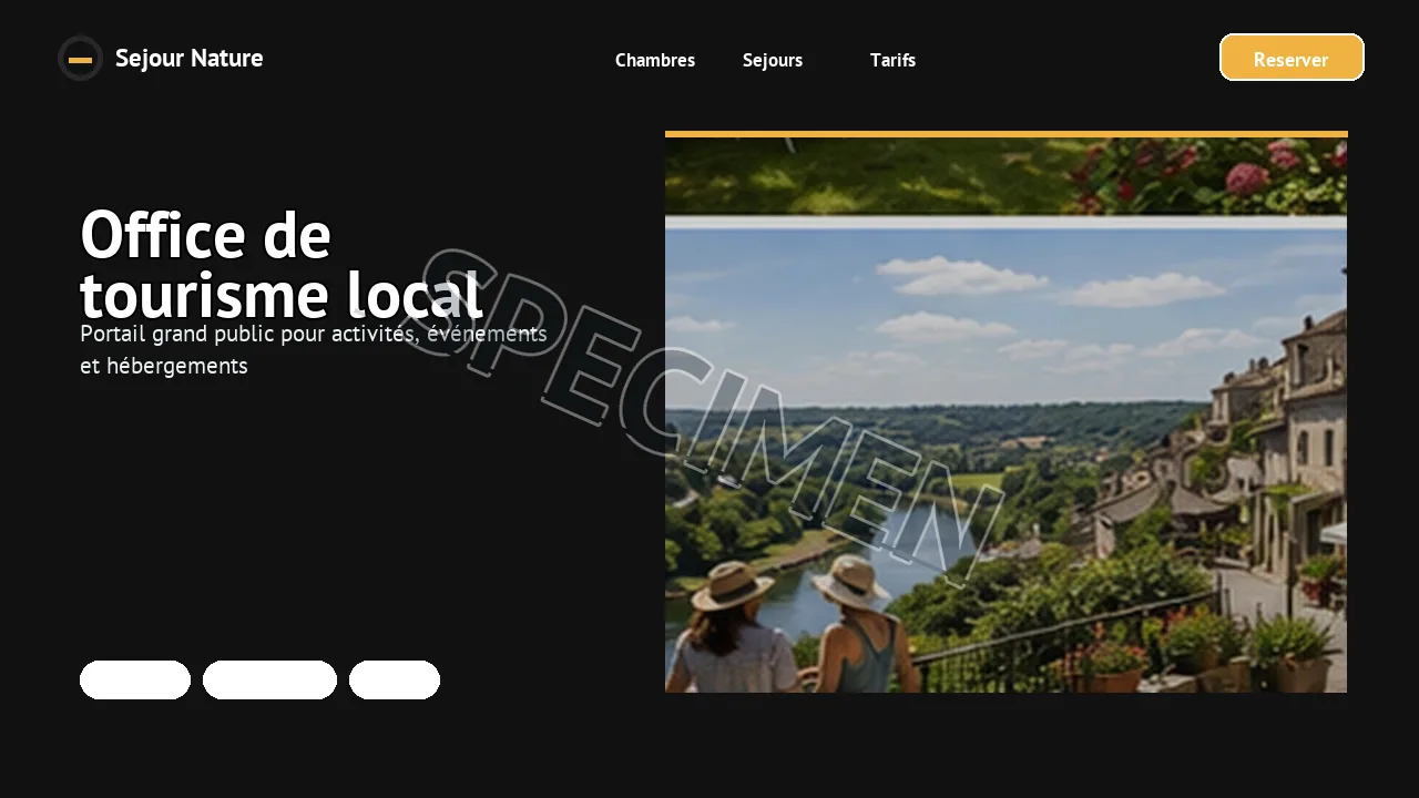 Visuel fictif de site internet pour Office de tourisme local