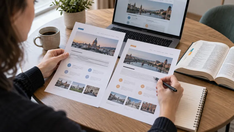Illustration: comparing and reviewing language versions of a website