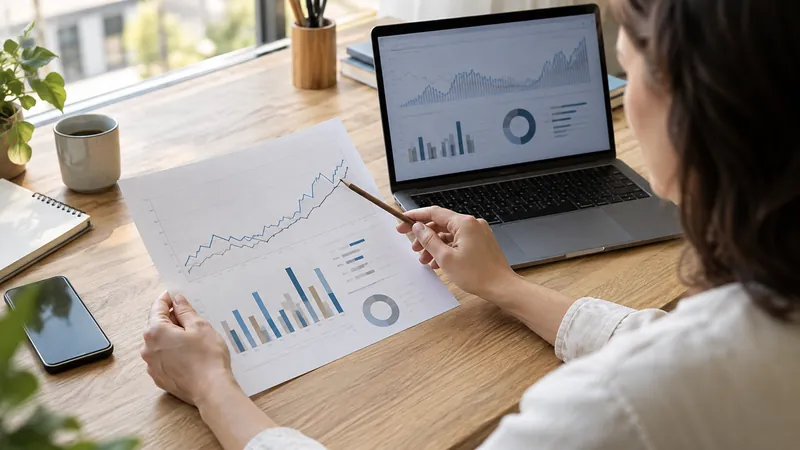 Illustration: reviewing website visibility and traffic charts