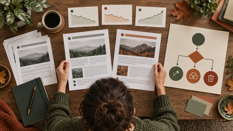 Illustration: comparing content versions and choosing whether to update, merge or remove them