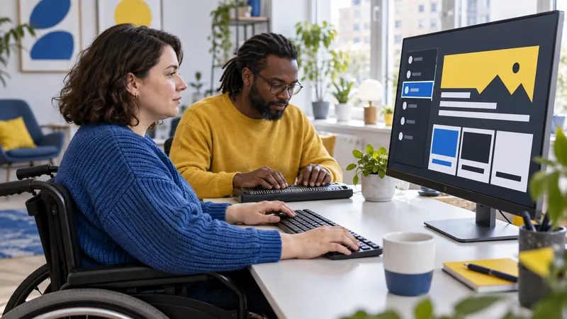 Illustration: testing an accessible website with a keyboard and braille display