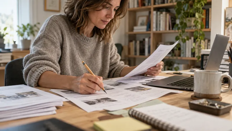 Illustrazione: correzione di bozze e organizzazione di contenuti per un sito web