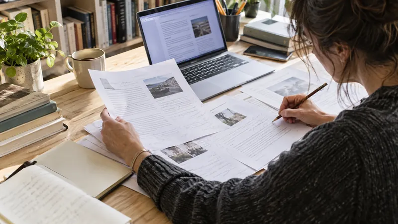 Illustrazione: correzione di bozze e organizzazione di contenuti per un sito web