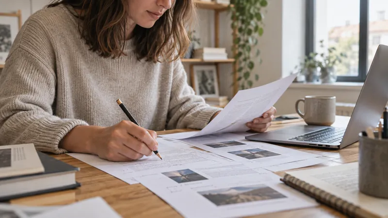 Illustrazione: correzione di bozze e organizzazione di contenuti per un sito web