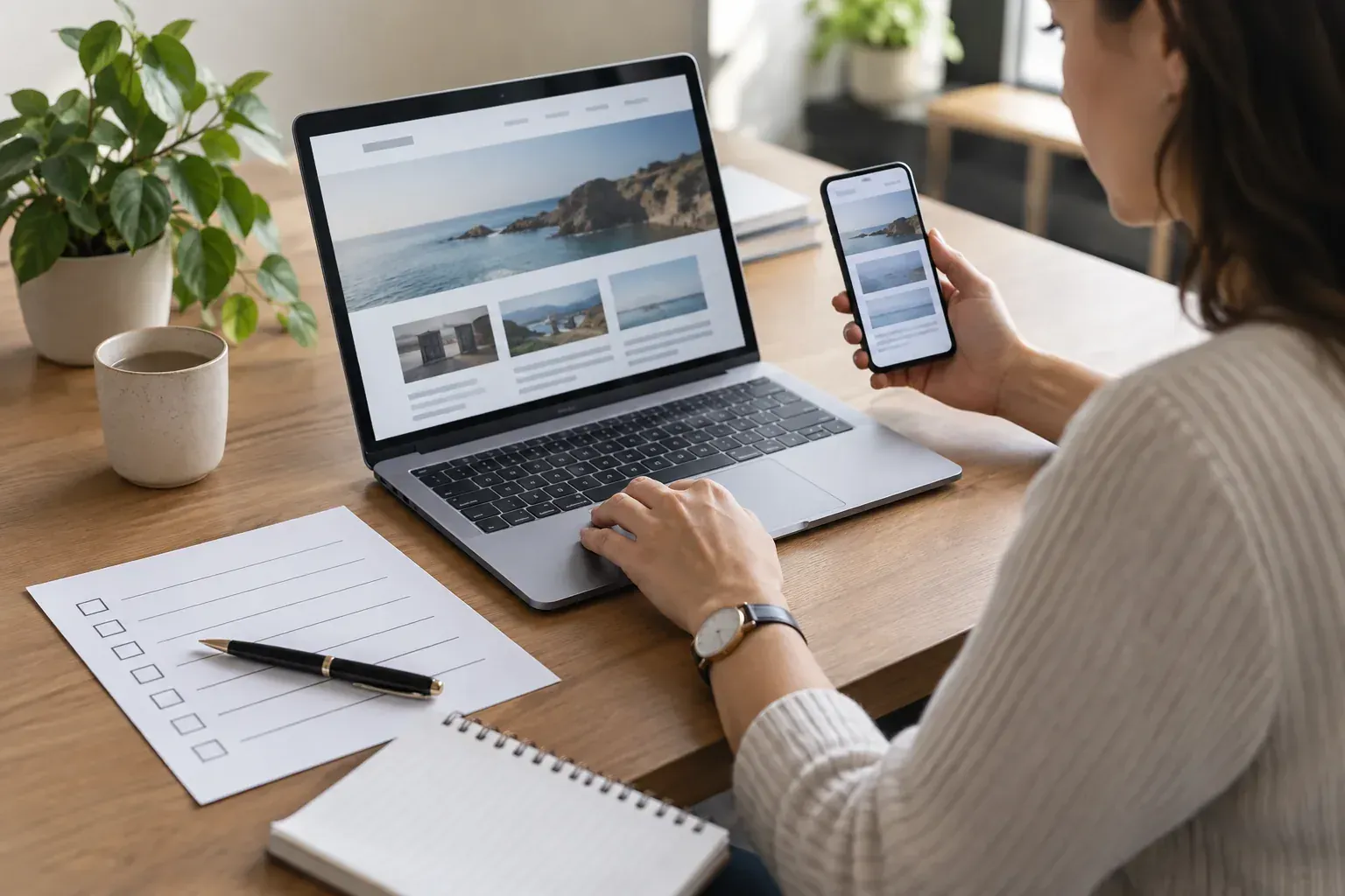 Contrôle d’un site sur ordinateur et téléphone à l’aide d’une liste de vérification