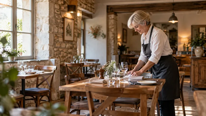 Abbildung: Restaurantraum bereit, Besucher willkommen zu heißen