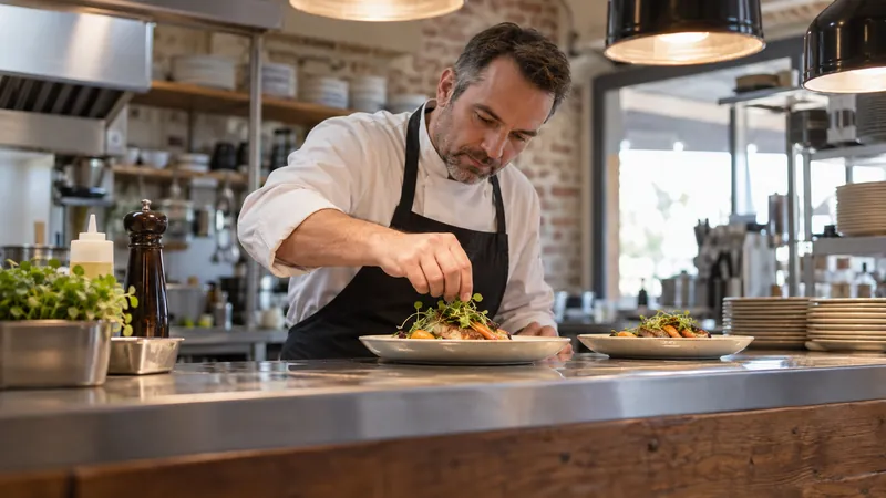 Abbildung: Zubereitung eines Gerichts in einer Restaurantküche