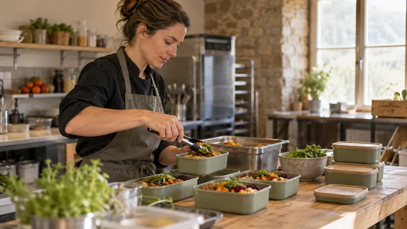 Abbildung: Zubereitung der Mahlzeiten für einen Catering-Service