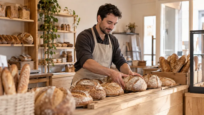 Abbildung: Präsentation von Brot in einer handwerklichen Bäckerei
