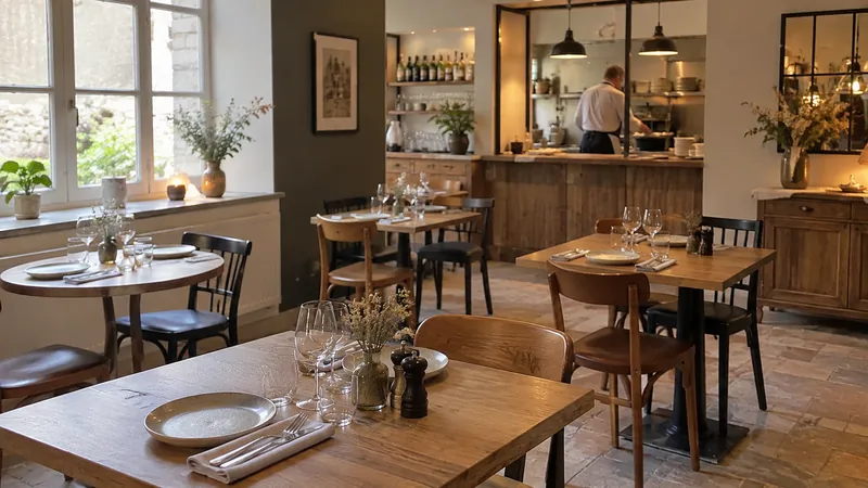 Abbildung: Restaurantraum bereit, Besucher willkommen zu heißen