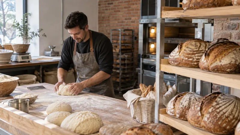 Illustrazione: pani artigianali presentati in pasticceria
