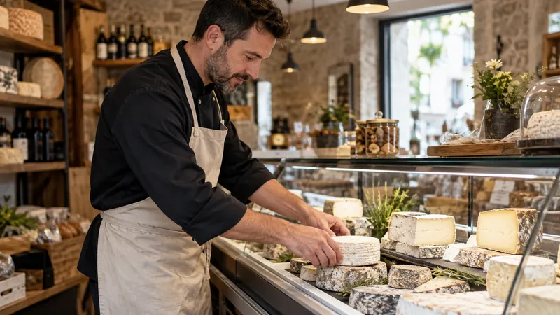 Illustrazione: Presentazione dei prodotti al banco di una salumeria