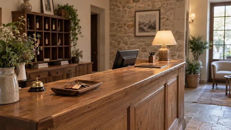 Illustrazione: Area della reception dell'hotel indipendente