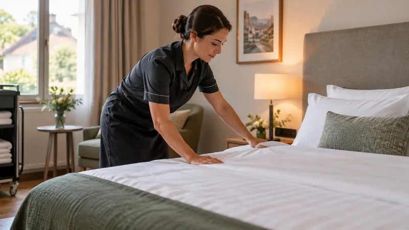 Abbildung: Vorbereiten eines Hotelzimmers