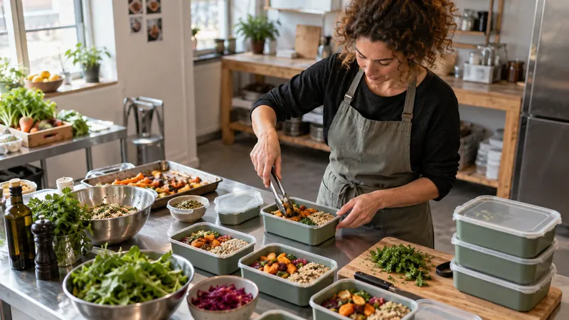 Abbildung: Zubereitung der Mahlzeiten für einen Catering-Service