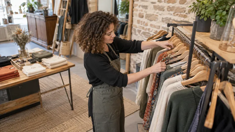 Ilustración: Organización de la ropa en una tienda