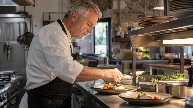Abbildung: Zubereitung eines Gerichts in einer Restaurantküche