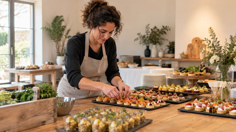 Ilustración: Preparación de bandejas por catering