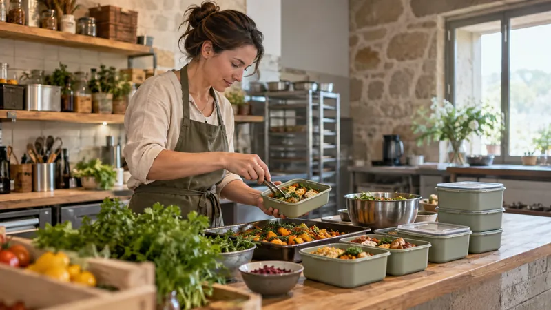 Illustratie: maaltijdbereiding voor een cateringservice