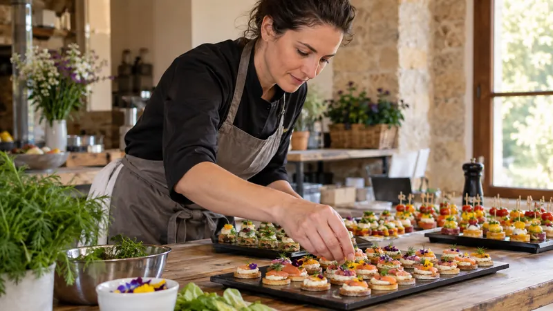 Ilustración: Preparación de bandejas por catering
