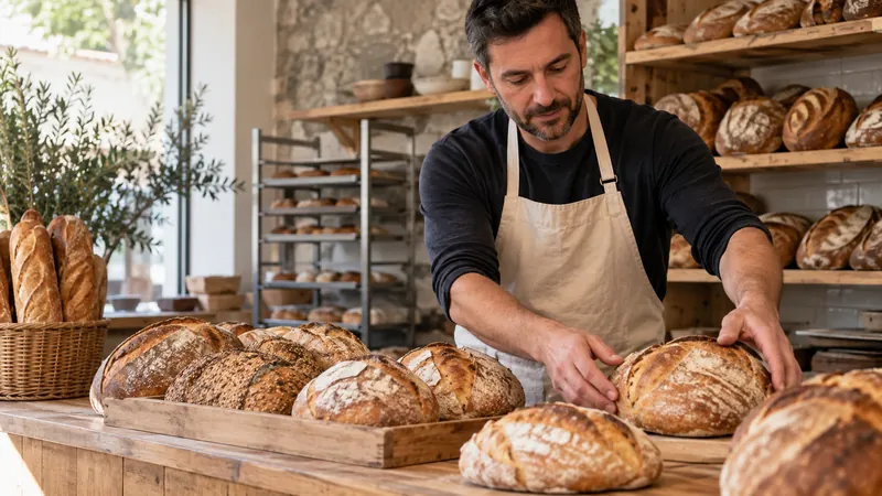 Abbildung: Präsentation von Brot in einer handwerklichen Bäckerei