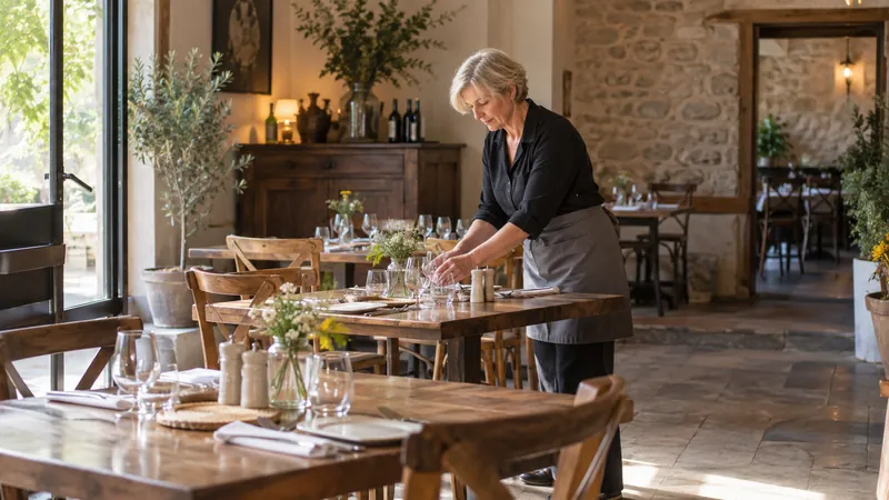 Abbildung: Restaurantraum bereit, Besucher willkommen zu heißen