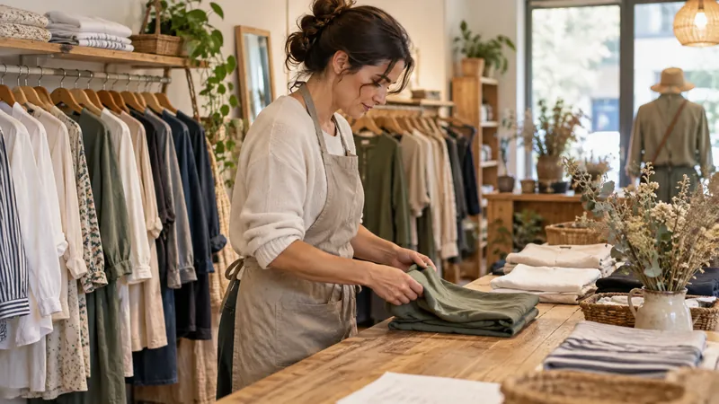 Illustration: Presentation of clothes in a shop