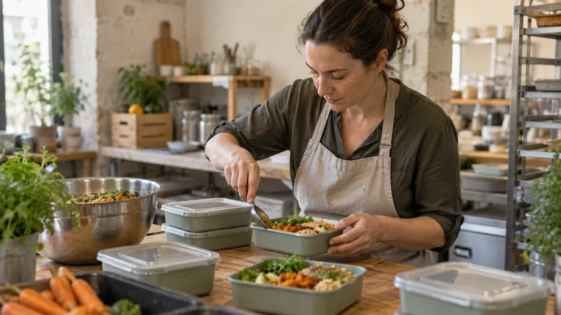 Abbildung: Zubereitung der Mahlzeiten für einen Catering-Service