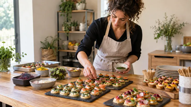 Illustration: Preparation of trays by a caterer