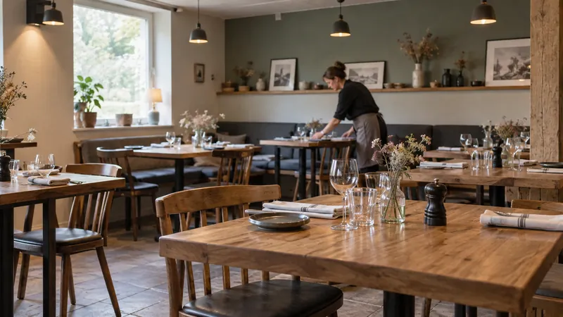 Abbildung: Restaurantraum bereit, Besucher willkommen zu heißen