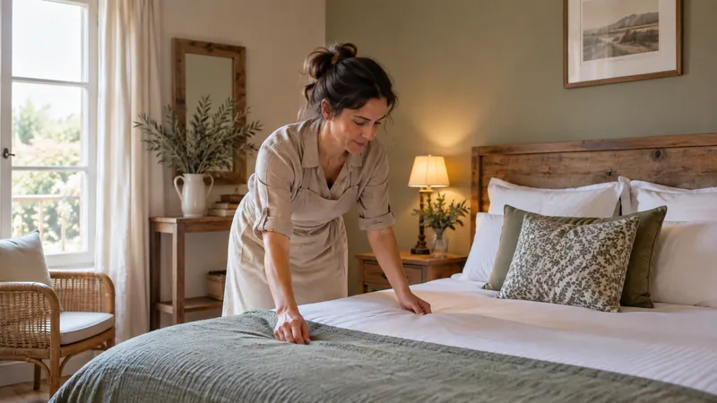 Abbildung: Hotelzimmer für einen Aufenthalt vorbereitet