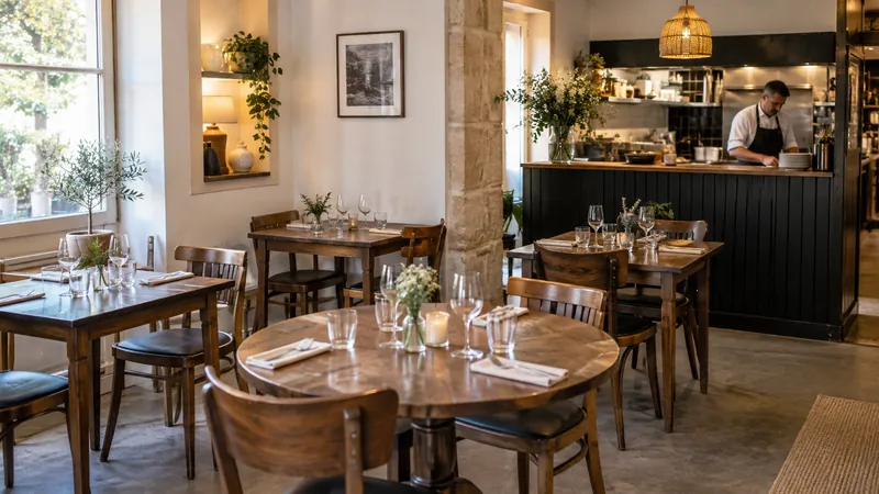 Abbildung: Restaurantraum bereit, Besucher willkommen zu heißen