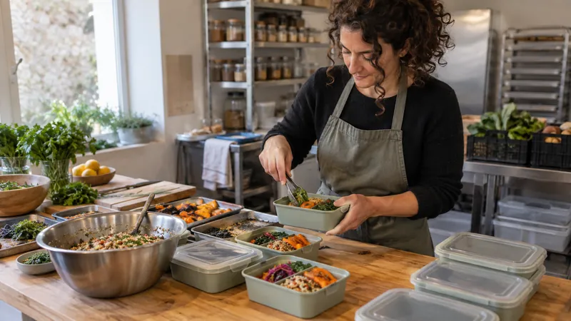 Abbildung: Zubereitung der Mahlzeiten für einen Catering-Service