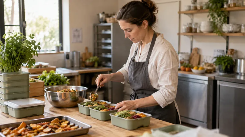 Abbildung: Zubereitung der Mahlzeiten für einen Catering-Service