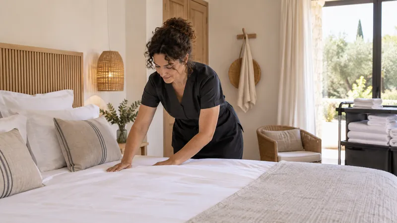 Abbildung: Vorbereiten eines Hotelzimmers