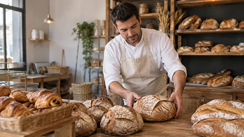 Illustration: Presentation of breads in an artisan bakery