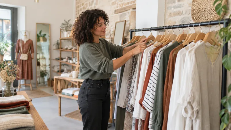 Illustration: organization of clothes in a shop