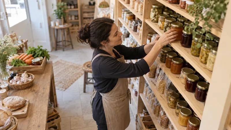 Illustration: Presentation of products in a delicatessen