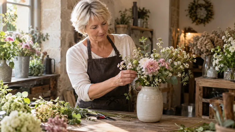 Illustration: Preparing a floral arrangement