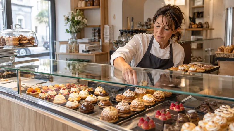 Illustration: Presentation of pastries in a shop