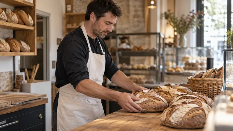 Abbildung: Präsentation von Brot in einer handwerklichen Bäckerei