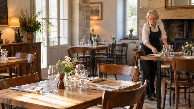 Abbildung: Restaurantraum bereit, Besucher willkommen zu heißen