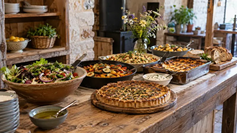 Kuva: Buffet valmisteltu catering-palvelua varten