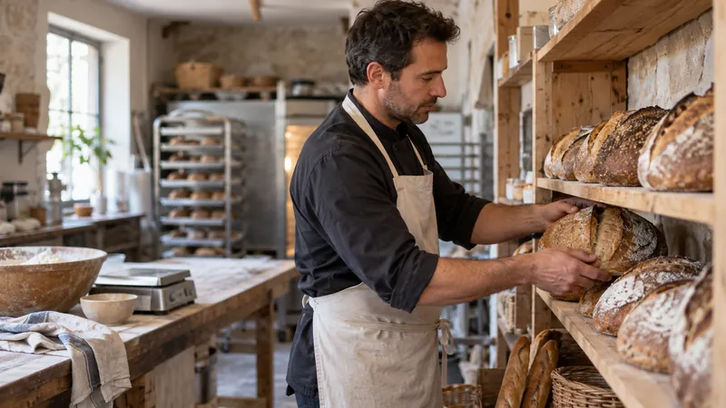 Ilustración: Panes artesanales presentados en la panadería