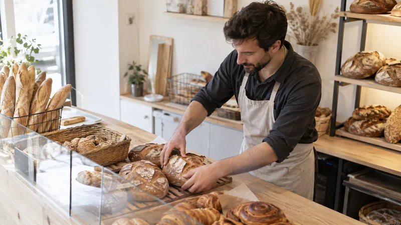 Abbildung: Präsentation von Brot in einer handwerklichen Bäckerei