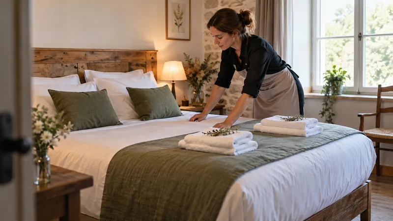 Abbildung: Hotelzimmer für einen Aufenthalt vorbereitet