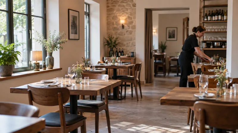 Abbildung: Restaurantraum bereit, Besucher willkommen zu heißen